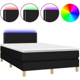  Box spring postelja z vzmetnico LED črna 120x200 cm blago, (20725731) | Shoptok.si