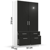 Rauch Möbel omara s klasičnimi vrati, siva, bela | Shoptok.si