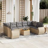 vidaXL 10-dijelni set vrtnih sofa s jastucima bež od poliratana | shoptok.hr