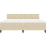  Krevet sa uzglavljem i madracem krema 200x200 cm tkanina | shoptok.hr