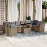 vidaXL 11-dijelni set vrtnih sofa od poliratana s jastucima bež | shoptok.hr