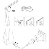 Eglo la seca stona lampa/1, led, 1,8w, 170lm, usb, baterije, crna 5QX4MDQ | Eponuda.com