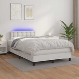Krevet box spring s madracem LED bijeli 120x190 cm umjetna koža | Eponuda.com