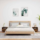  Noćni ormarići s LED svjetlima 2 kom dimljeni hrast 40x39x37 cm | shoptok.hr