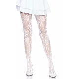 Leg Avenue Seamless Floral Lace Tights White