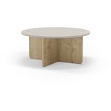 Marckeric Kremno bela/v naravni barvi okrogla mizica ø 80 cm Hillary – Cene