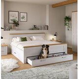 Livetastic POSTELJA 180 cm x 200 cm , leseni material barve macesna | Shoptok.si