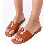  Brown flip-flops with a gold ornament Flavis | ePonuda.com