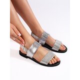Shelvt Women's Silver Flat Sandals Cijene