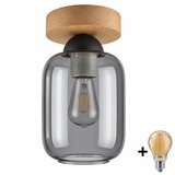 Brilagi LED Stropna svetiljka R GLASS 1xE27/60W/230V prečnik 14 cm hrast/dim siva Cene