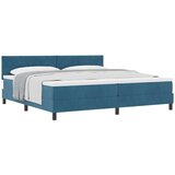 vidaXL Box Spring Krevet s Madracem Tamnoplavi 200x200 cm Baršun | shoptok.hr