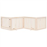 vidaXL Ograda za pse z vrati zložljiva 4 paneli 320 cm topolovina | Shoptok.si