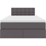  Krevet s prostorom za pohranu s LED-om Siva 120 x 190 cm | shoptok.hr