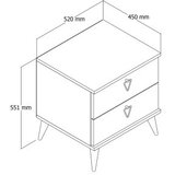 Hanah home Noćni ormarić Versa 52x55.1x45cm Orah | Eponuda.ba