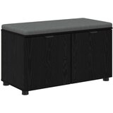 vidaXL Haldna klop z blazino z vrati Črna Orehovina 80 x 46 x 46 cm, (5000155706) Cene