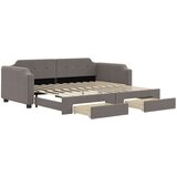  Izvlečna dnevna postelja s predali taupe 100x200 cm blago, (20936673) | Shoptok.si