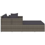 LEŽAJ za sunčanje s jastucima sivi 182 x 118 x 63 cm poliratan | shoptok.hr