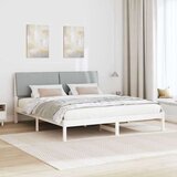  Okvir kreveta s uzglavljem Bijela i svijetlosiva 180 x 200 cm | shoptok.hr
