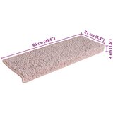  Prostirke za stepenice 15 kom 65x21x4 cm svijetlo ružičaste pravokutne rubove | Shoptok.si