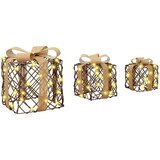 vidaXL Darilna škatla 3 pcs Toplo bela 20 x 20 x 20 cm Ratan | Shoptok.si