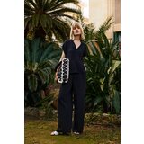 Marisse Black Cotton Wide-Leg Trousers | Shoptok.si
