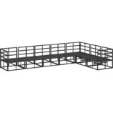 vidaXL Vrtna sedežna garnitura 7 pcs Črna 70 x 70 x 32 cm Aluminij | Shoptok.si