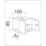 Flex-Well spodnja omarica za korito levi, svetlo siva, š. 100 cm | Shoptok.si