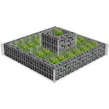 vidaXL Gabionska sadilica od pocinčanog čelika 120 x 120 x 20 cm Cijene
