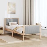  Okvir kreveta s uzglavljem Smeđa i svijetlo siva 80 x 200 cm | shoptok.hr