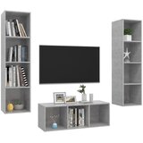  3-dijelni set TV ormarića siva boja betona konstruirano drvo | shoptok.hr