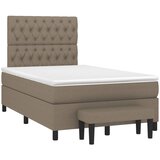 vidaXL Krevet s oprugama i madracem smeđesivi 120 x 190 cm od tkanine | shoptok.hr