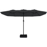  Dvostruki vrtni suncobran s LED svjetlima crni 449 x 265 cm | shoptok.hr