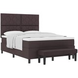 vidaXL Postelja z vzmetnico z vzmetnico Temno rjava 140 x 190 cm blago, (5000126106) Cene