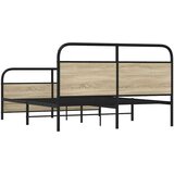 Metalni Kovinski posteljni okvir brez vzmetnice sonoma hrast 150x200 cm, (21608286) | Shoptok.si