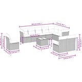  11-dijelni set vrtnih sofa od poliratana s jastucima smeđi | shoptok.hr