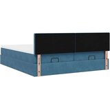 vidaXL Otomanski posteljni okvir z vzmetnicami moder 180x200cm žamet | Shoptok.si