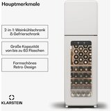 Klarstein Shirley hladilnik za vino + zamrzovalnik | Naprava 2 v 1, srebrna-krom - | Shoptok.si