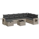 Maison Chic Seti vrtnega pohištva - Vrtna garnitura - Vrtni pohištvo set 9-delna z blazinami sv. siv poli ratan, (21804939) | Shoptok.si
