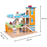 ECO TOYS drvena garaža sa stazom i liftom + automobili | ePonuda.com