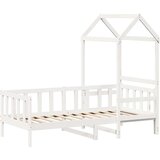  Dnevni krevet s krovom bez madraca bijeli 80x200cm masivno drvo | shoptok.hr