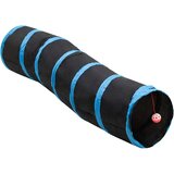 vidaXL Mačji tunel v obliki črke S črn in moder 122 cm poliester | Shoptok.si
