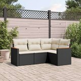  4-dijelni set vrtnih sofa od poliratana s jastucima crni Cijene