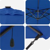  Cantilever Roma Sjenilo s LED lampama u azurno plavoj boji – 286 x 285 x 270 cm aluminijski. | shoptok.hr