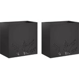  Vrtna saksija 2 kom. Crna 50 x 30 x 49 cm Čelična vrata | shoptok.hr