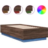 Furnova Posteljni okvir z LED lučkami rjavi hrast 75x190 cm inž. les, (21938578) | Shoptok.si