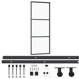 Furnova Drsna vrata z opremo ESG steklo in aluminij 76x205 cm, (21944677) | Shoptok.si