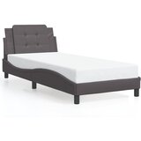 Maison Chic Posteljni okvir - Enojna postelja - Postelja za odrasle z vzglavjem siv 90x190 cm umetno usnje-J9673, (21774726) | Shoptok.si