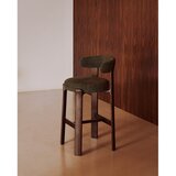 Kave Home Zelen/v temni naravni barvi barski stol iz masivnega jesena (višina sedeža 75 cm) Granite – | Shoptok.si