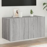 vidaXL Zidni TV ormarić s LED svjetlima boja hrasta 80x35x41 cm Cijene