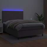 box spring s madracem LED sivi 140x200cm od umjetne kože | shoptok.hr